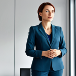 Assertive Woman in Office**

"A confident businesswoman in a modest blazer and slacks, standing in a bright office, calmly but firmly addressing a colleague, fully clothed, appropriate attire, safe for work, professional setting, perfect anatomy, natural proportions, assertive body language."

**